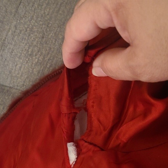 Hilary Radley Red Wool Mix Zip Up Hooded Coat Size L - Picture 11 of 15